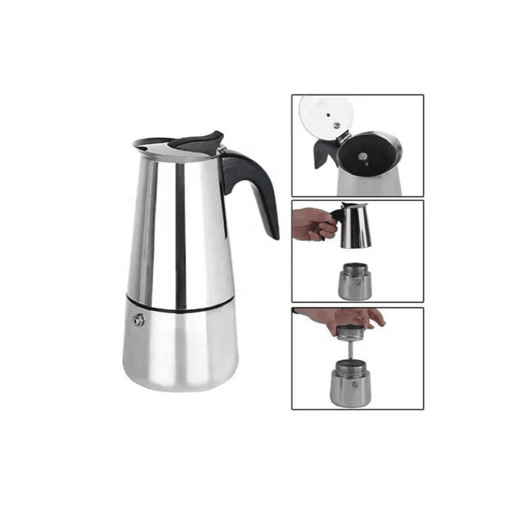 Cafeteira Tipo Italiana Em Inox - Café Espresso 6 Xícaras Ke Home