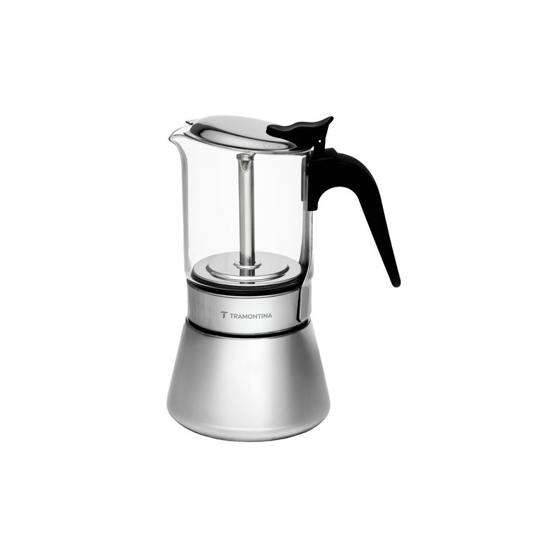Cafeteira Italiana Tramontina em Aço Inox e Vidro Borossilicato para Espresso 300 ml 61768060