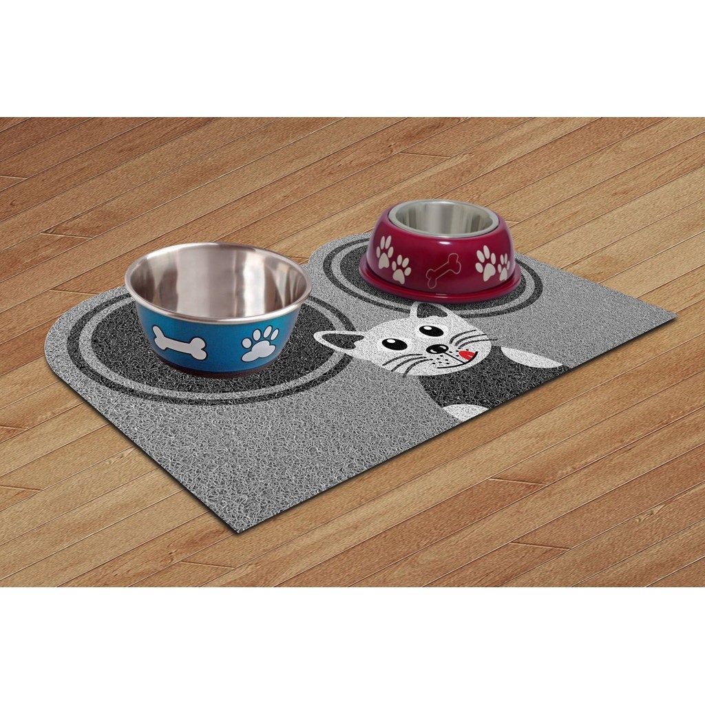 Tapete Capacho Pet 40x60cm Hora do Lanche Gato Antiderrapante Vinil Exclusivo Kapazi