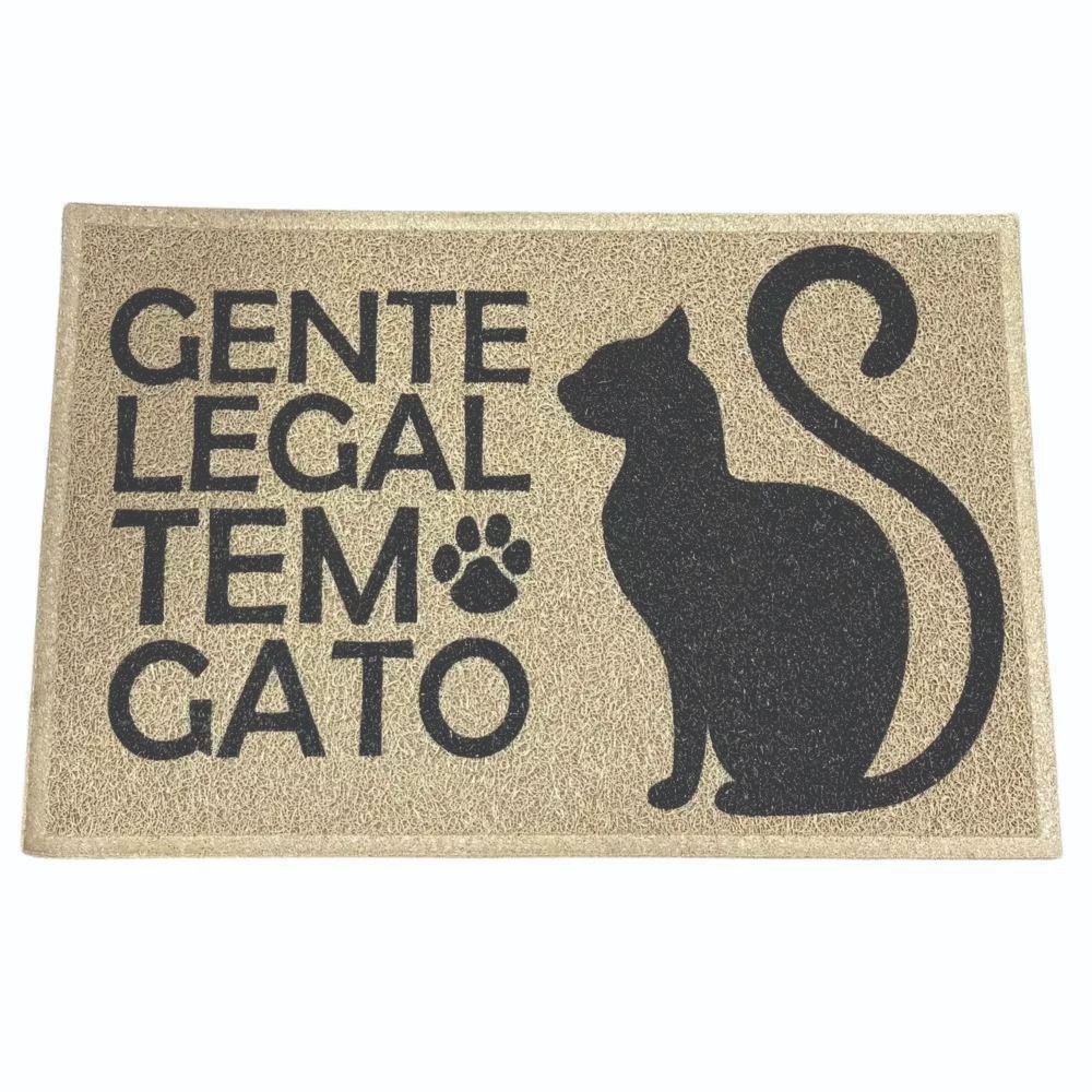 Tapete Decorativo Gente Legal Tem Gato Cat Capacho  - 60X40
