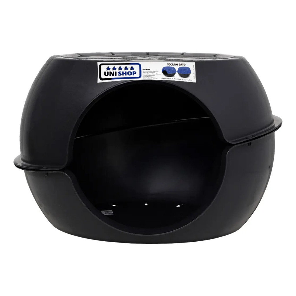 Toca Para Gato Cat Casinha Vira Caminha Cor Preto