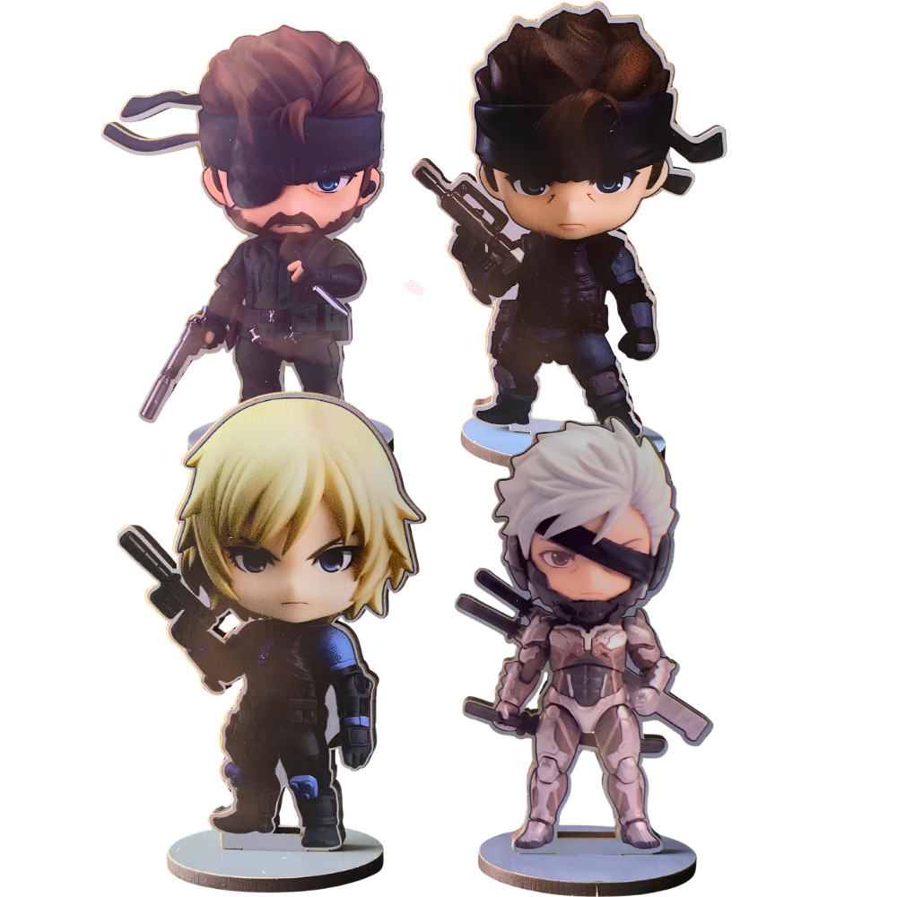 Totem Metal Gear Solid Snake Big Boss Raiden Cyborg  Topo Bolo Decoração Festa Aniversário Brinde Presente Setup Gamer