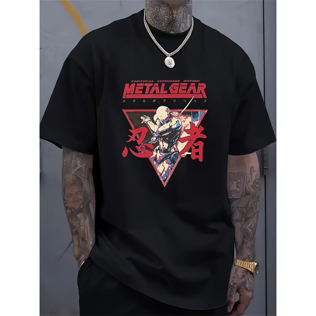 Camiseta Metal Gear Solid Vintage Gamer Unissex Oversized 100% Algodão Moda Geek Retrô Envio Imediato
