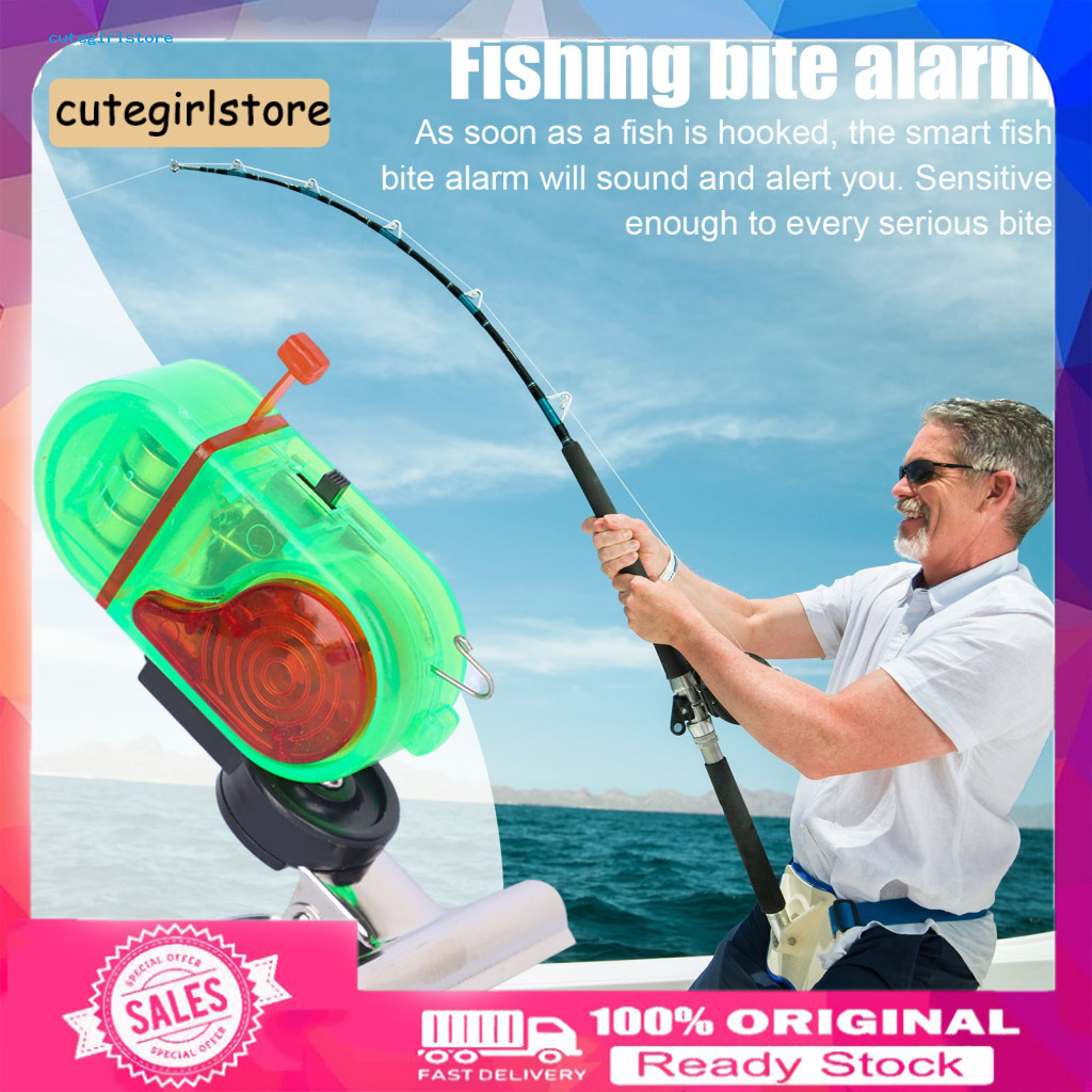Fishing Rod Bite Alarm with Led Lights 2pcs Clip Night Light Electronic Strike Sensor for Sea Freshwater