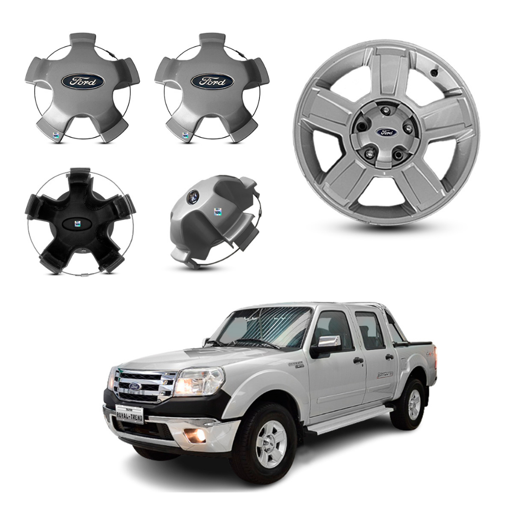 4 Calotas Ford Ranger 04/12 CD XLT XLS LIMITED SPORT 4X4 4X2 TURBO ELECTRONIC DIESEL GASOLINA  prata