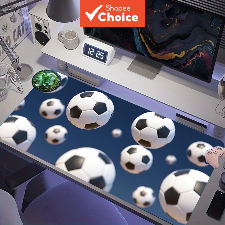 Padrão de Bola de Futebol 3D, Mouse Pad Gamer Estendido, Tapete de Mesa XXL