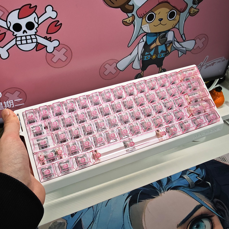 Ace68 rosa transparente Keycap grande conjunto completo PC Original fábrica altura menina bonito mudança completa ez63/7