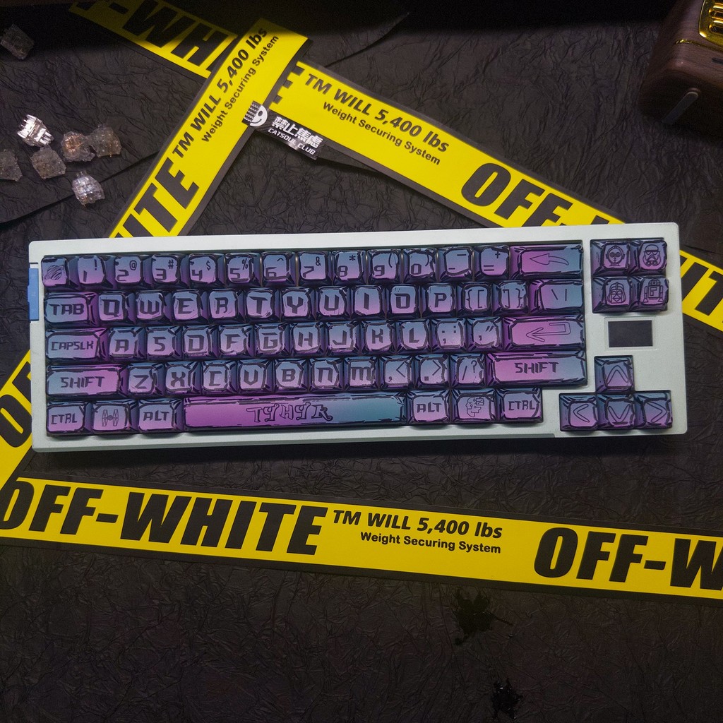 Cyberpunk PBT Original Fábrica Altura MDA Keycap Adequado para Mega Lion mad68/Night Devil/ez63/wotting