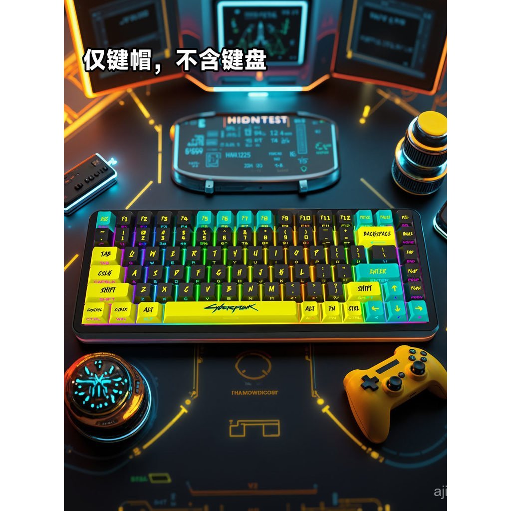 Keycaps PBT gravadas mad68, ajuste original de fábrica para wooting ez63, punk lion, magic side translúcido 46VA.