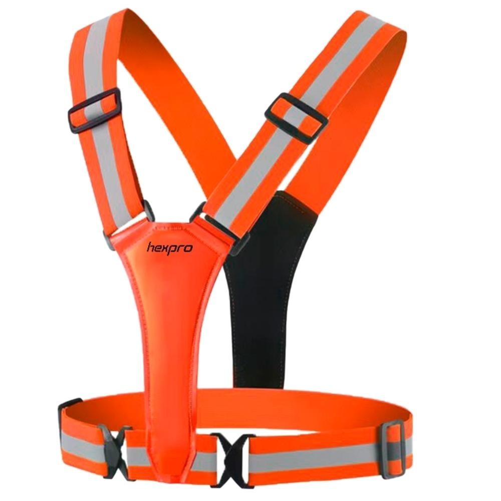 Colete Refletivo HexPro Laranja Sem Led com Tiras Refletivas HexGear