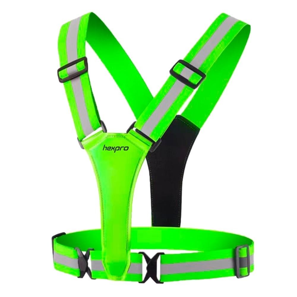 Colete Refletivo HexPro Verde Sem Led com Tiras Refletivas HexGear
