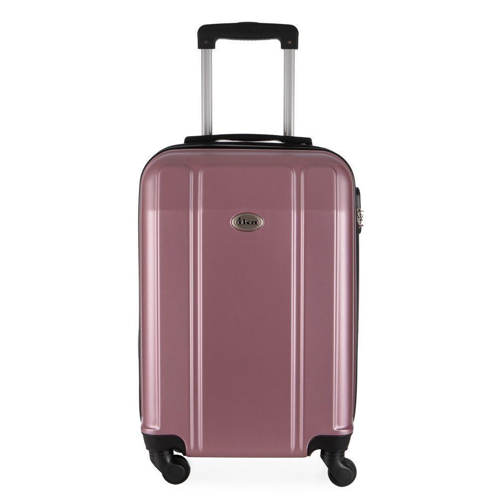 Mala De Viagem Grande Abs Ika Continental Cadeado Embutido Rodas Giro 360 Rosê G