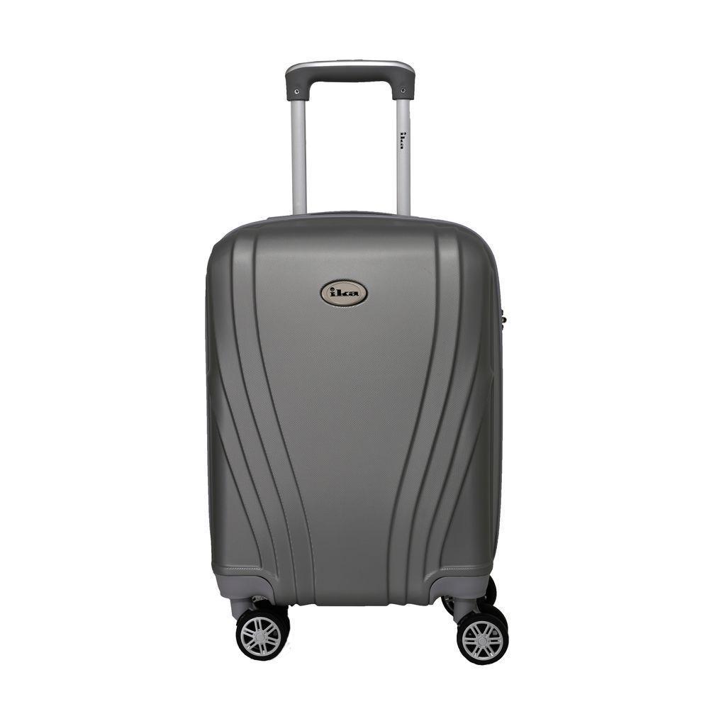 Mala De Bordo Pequena Para Viagem Em ABS Ika Vanguard Cadeado Integrado Rodas Duplas 360º Cinza P