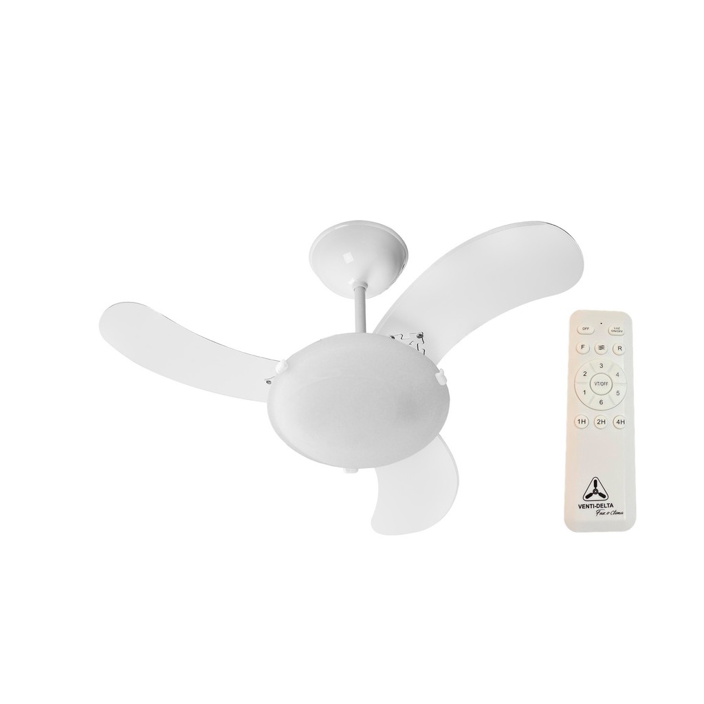 Ventilador de Teto Venti-Delta Inverter Space Branco 3 Pás Brancas Bivolt