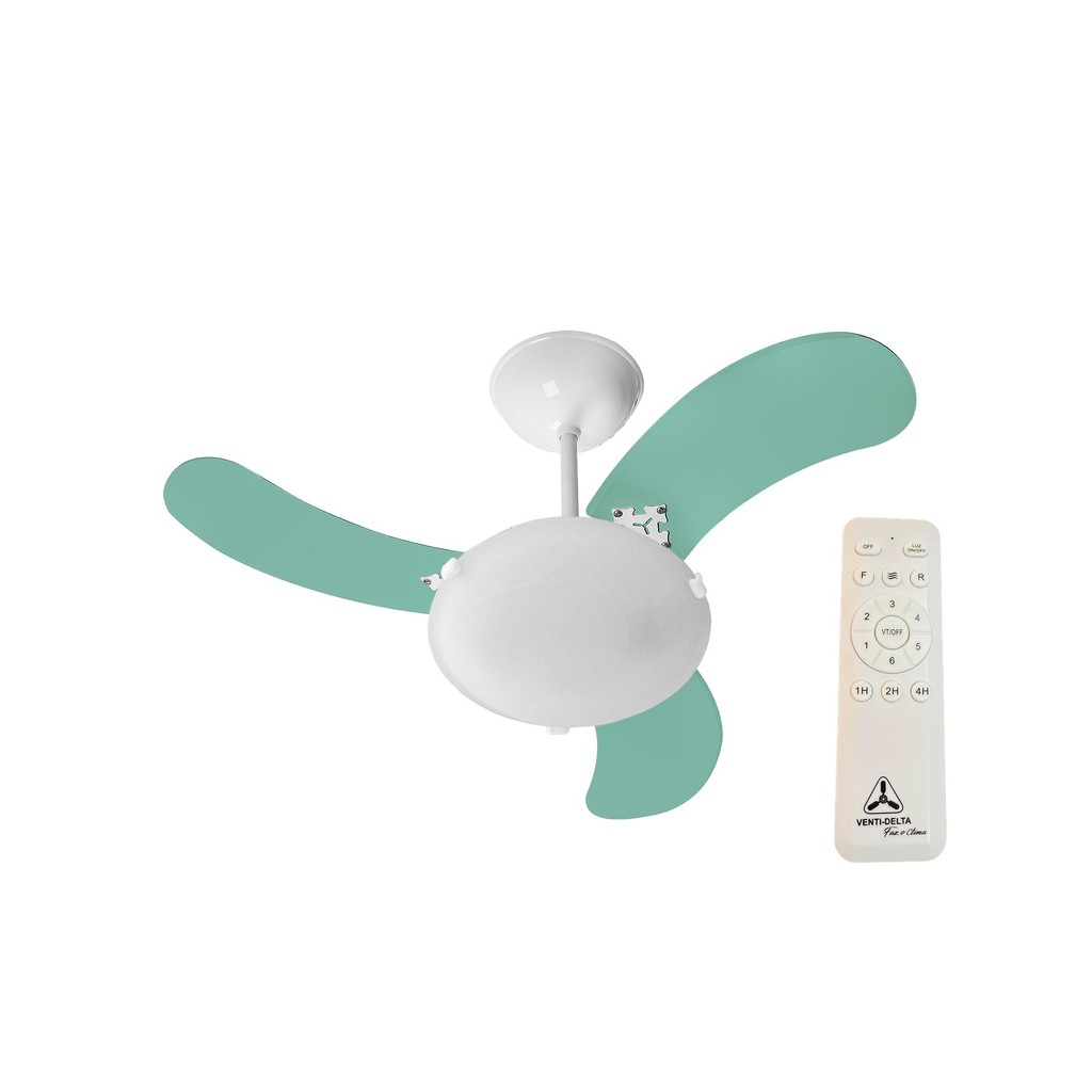 Ventilador de Teto Venti-Delta Inverter Space Branco 3 Pás Verde Bivolt