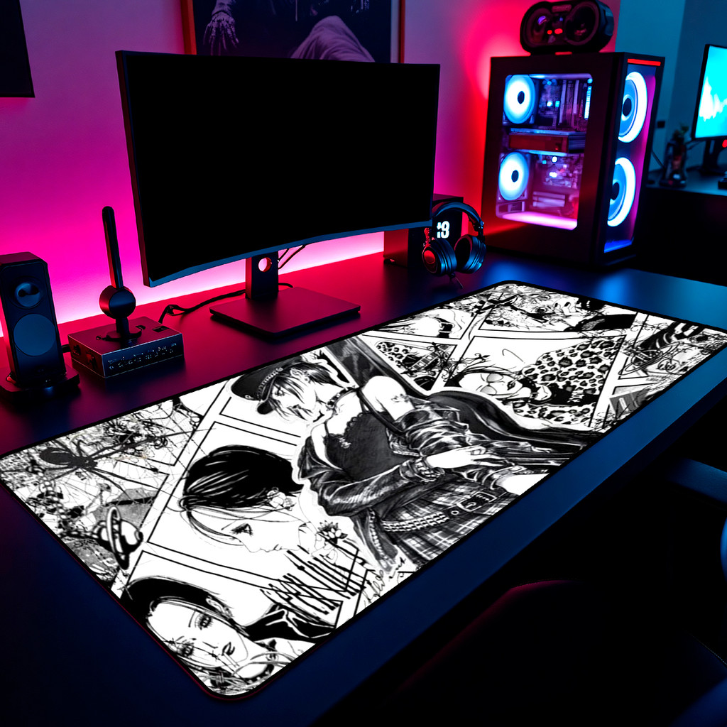 Mouse Pad Gamer Nana Osaki Anime Punk Manga 65x30cm 80x40cm 90x50cm 120x60cm Borda Costurada