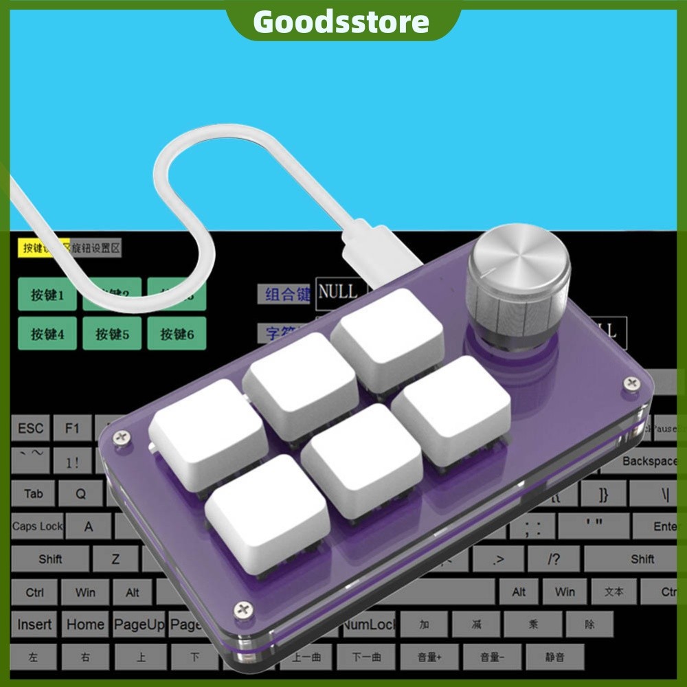 Teclado Mecânico Com Fio Tipo C Hot Swap RGB Uma Mão Para Desenho PS [Goodsstore.br]