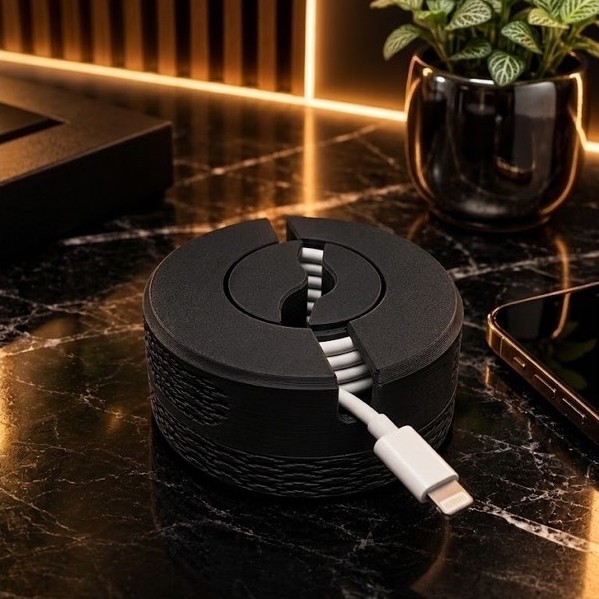 Organizador de Cabos Giratório | Porta Cabo de Celular | Cable Holder 3D