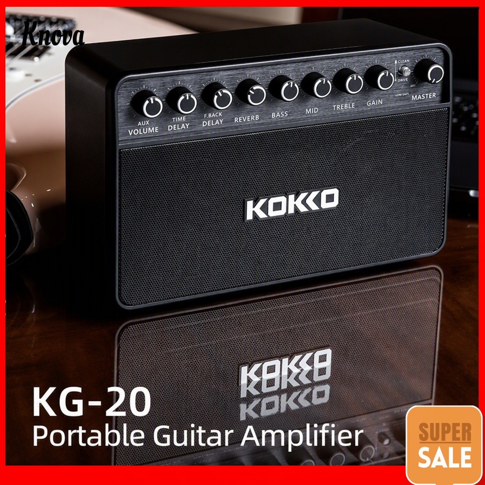 Amplificador De Guitarra 20W Dual Channel Delay Reverb Entrada AUX Saída De Fone De Ouvido OTG