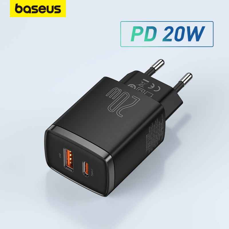 Baseus PD 20W Porta Carregador Dual Usb Tipo C  Para iPhone 15