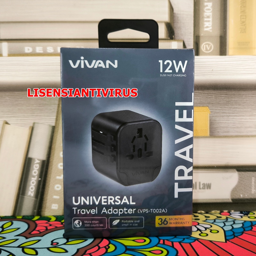Adaptador De Viagem VIVAN 12W VPS T002A 20W T003A Dual USB A Multi-country