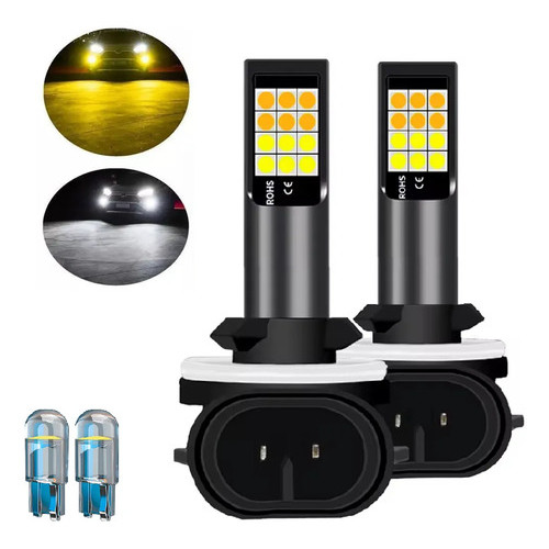 Kit 2 Lâmpada Led H27 881 3000k 6000k Dual 12v 20w + Brinde T10
