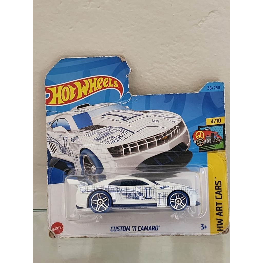 Hot Wheels Custom Camaro 11 Hw Art Cars blister avariado