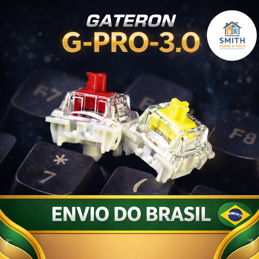 Switch Gateron G-Pro 3.0 (Yellow Red) 3 Pinos Pré Lubrificado para Teclado Mecânico (5 Unidades)