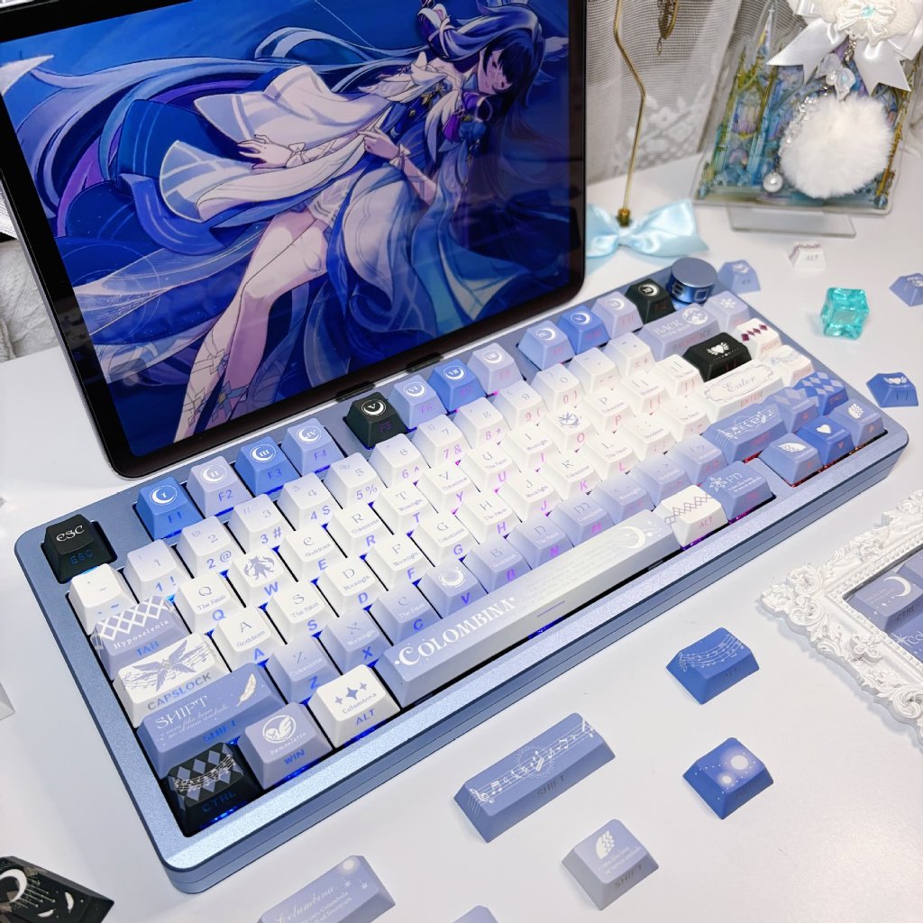 Moon Maiden Keycaps PBT Dye-sub Cherry Profile Keycap Personalizados Compatíveis Com Interruptores Gateron MX