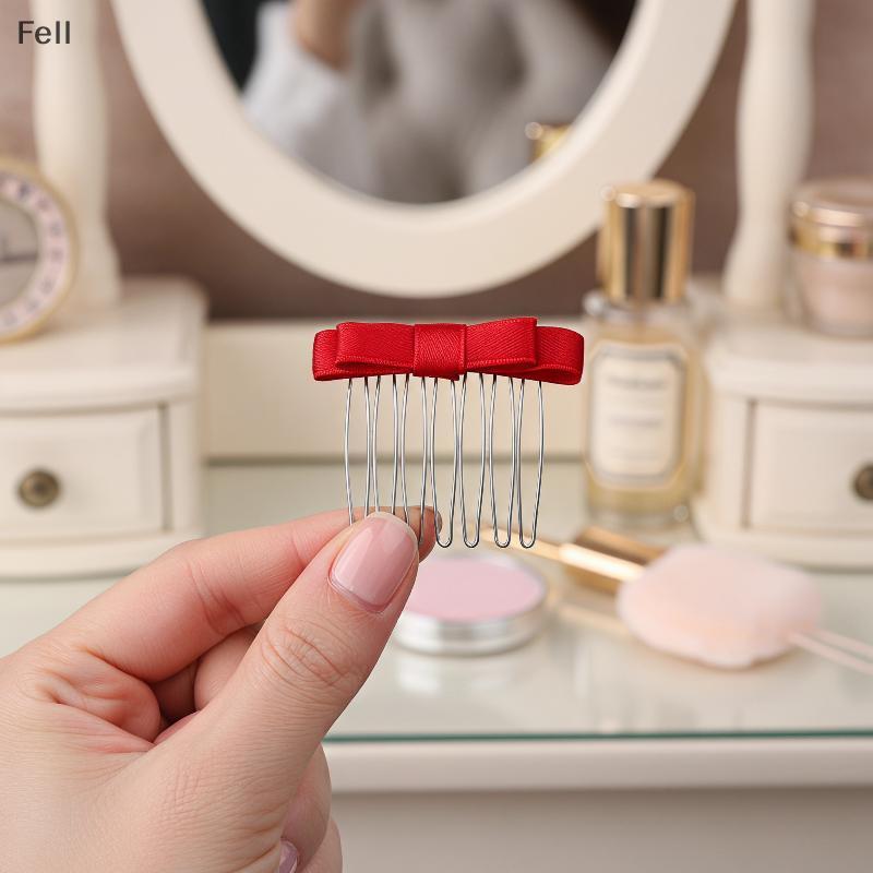 [Fel] Grampos De Cabelo Com Laço De Fita Vermelha Fofa 1/3/5 Peças De Metal Estilo Coreano Para Meninas Adolescentes Esc