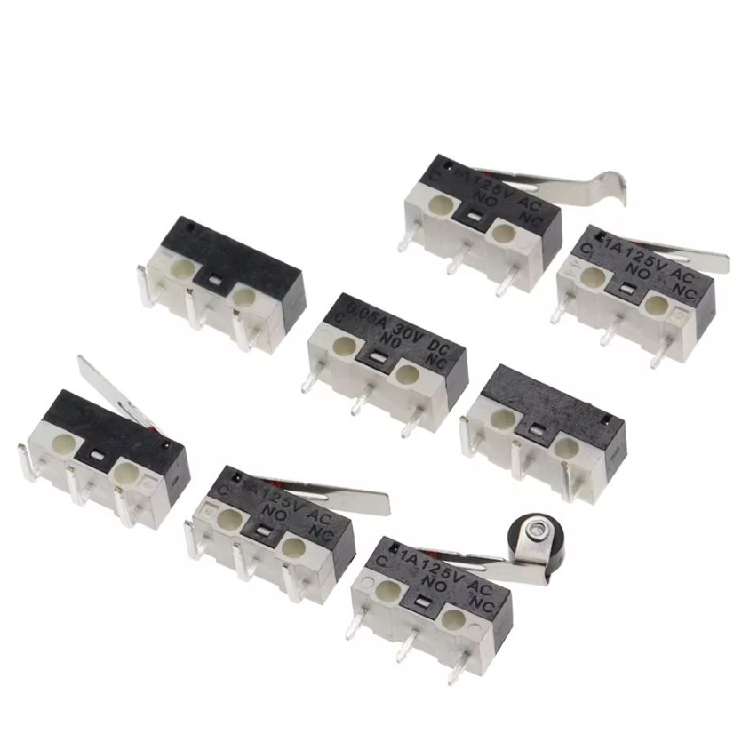 20 Pçs Micro Interruptor De Limite Momentâneo Botão 1A 125V AC Mouse 3 Pinos Alça Longa Rolo Alavanca Braço SPDT 12X6X6M