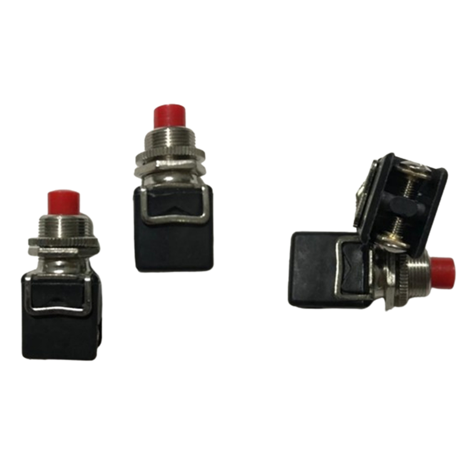 chave push button pulsante 8a 125v 4a 250v vermelha 2t na normalmente fechada