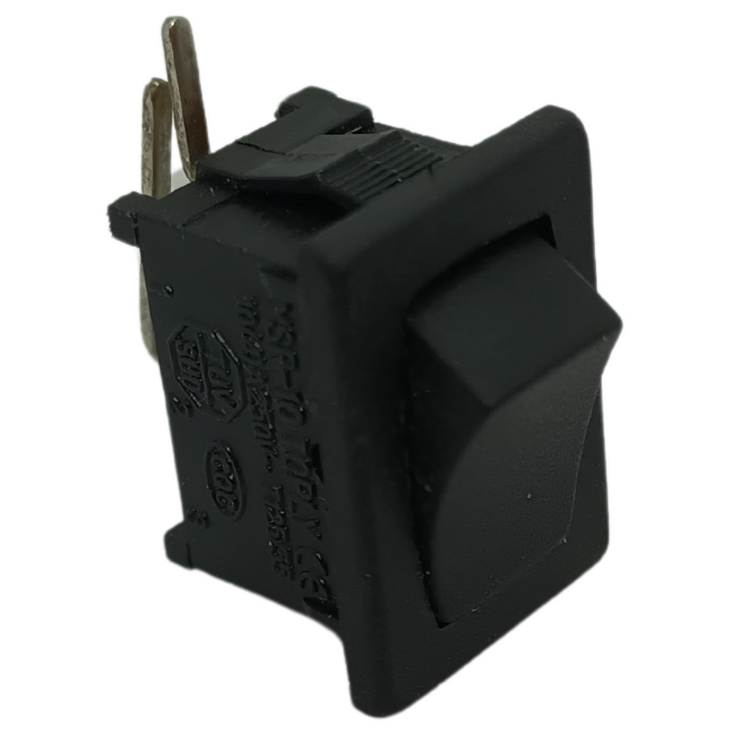 CHAVE GANGORRA BOTÃO PUSH 2 TERMINAIS TOPLY YSR-10 PRETA 15A 125V