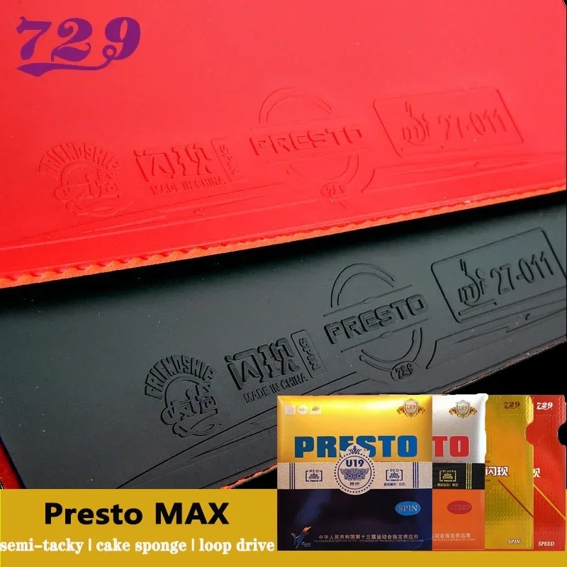 Amizade 729 PRESTO MAX Spin/Speed Tênis De Mesa Borracha Pips Profissionais Em De Ping Pong Não Pegajosa Com Esponja De