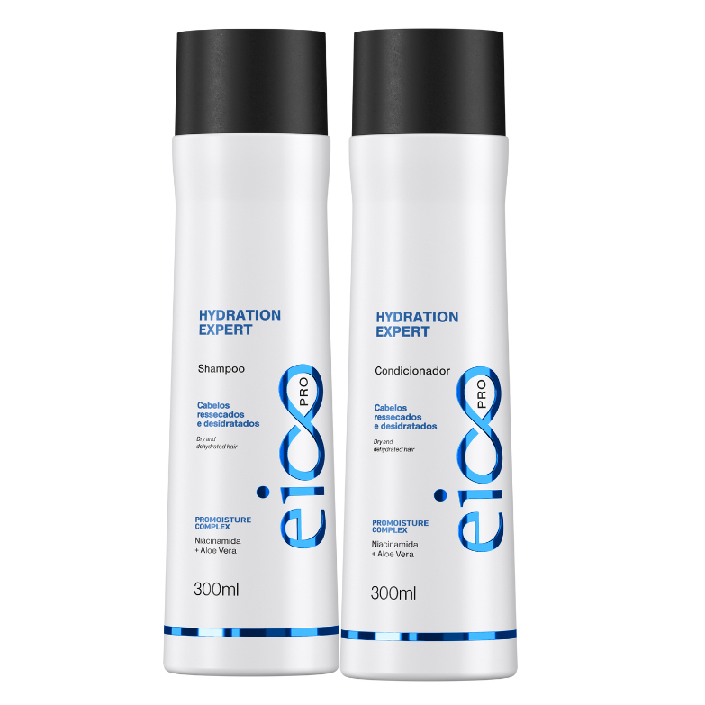 Eico Hydration Expert Shampoo e Condicionador Maciez Reparação Total Brilho Dia a Dia 300ml