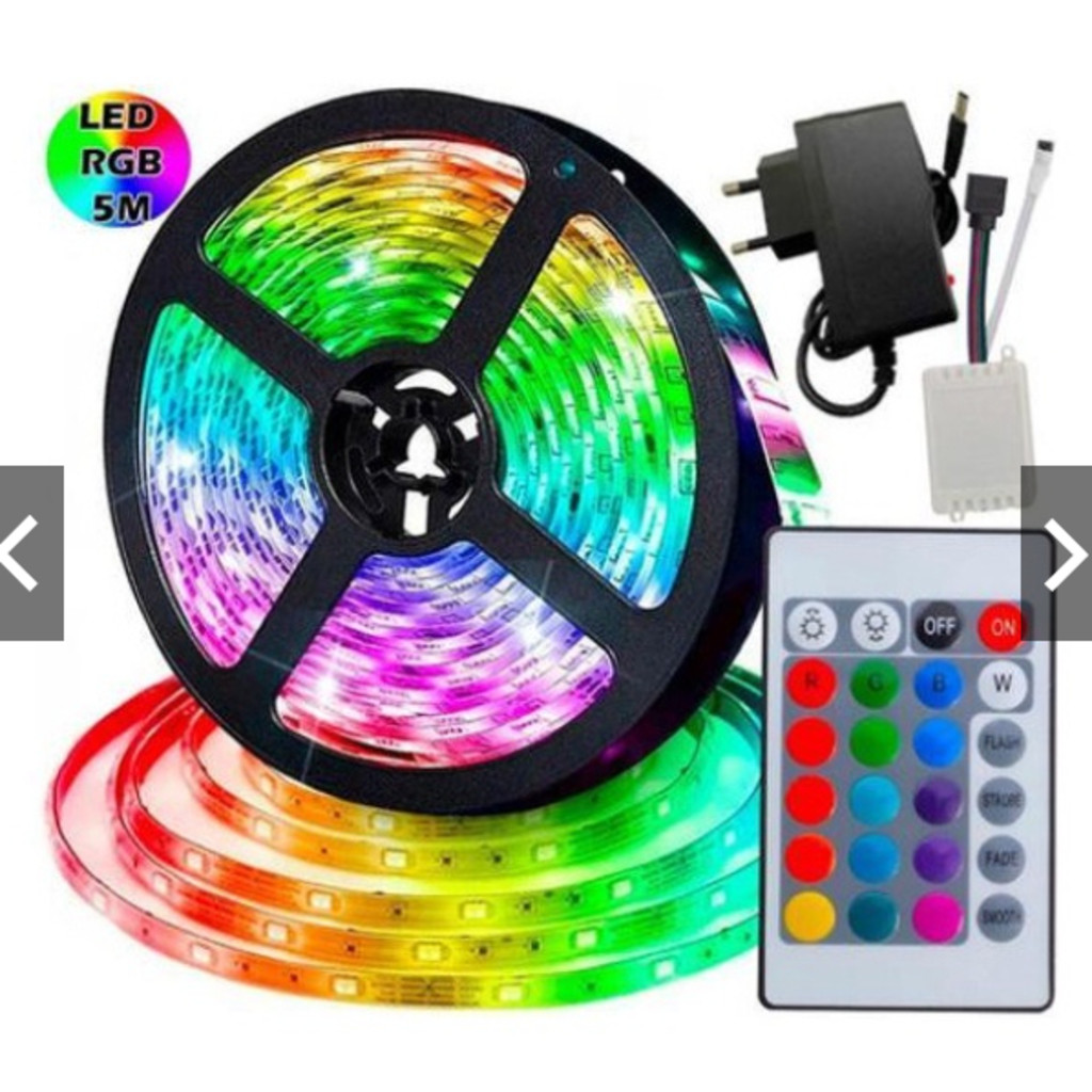 Fita LED 5m Ultra RGB Prova D'agua com Fonte e Controle