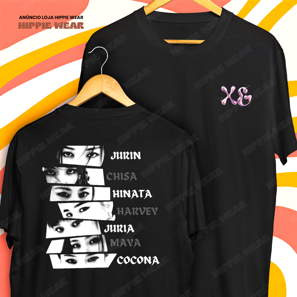 Camiseta XG Alphaz Kpop Integrantes Jurin Chisa Hinata Harvey Blusa Camisa 100% Algodão