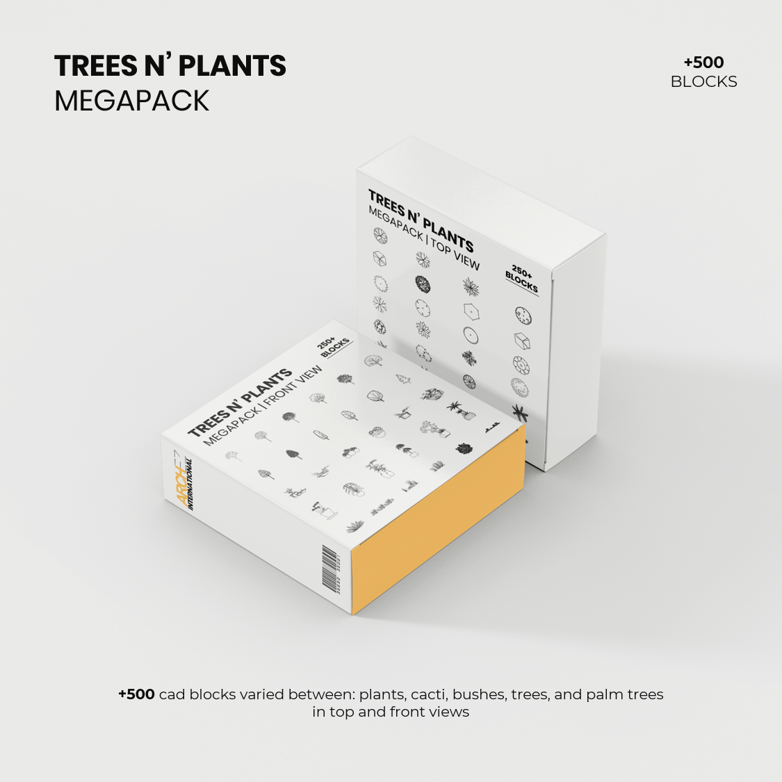 Trees and Plants Megapack +500 cad blocks