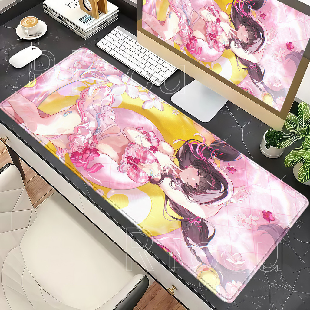 Maior Mouse Pad Chisa Wuthering Ondas PC Jogos Escritório Base Antiderrapante E-sports Teclado Tapete De Mesa Overlock I