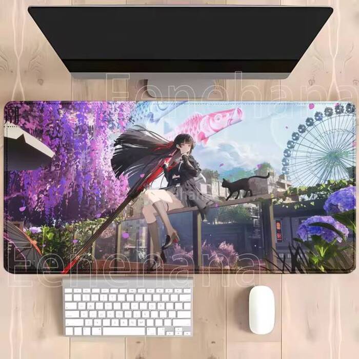 Mousepad Chisa Wuthering Ondas Jogo De Impressão HD Bonito Anime Menina Mouse Pad Acessórios De Escritório Teclado Antid