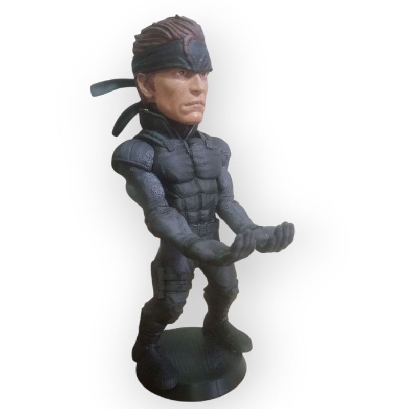 Solid Snake Metal Gear Figura Colecionável e Suporte Controle Video Gamre