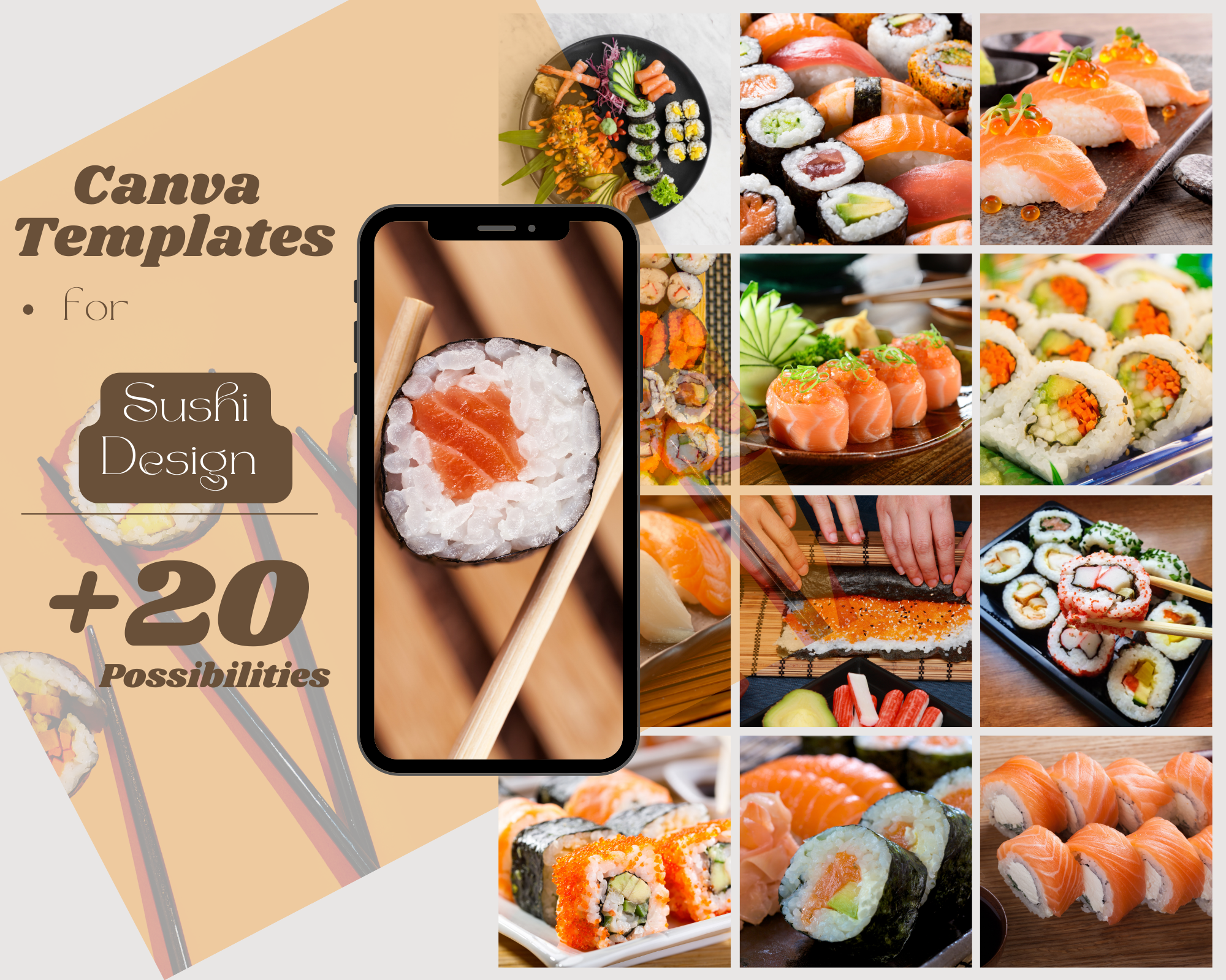Canva Template sushi +20 possibilities