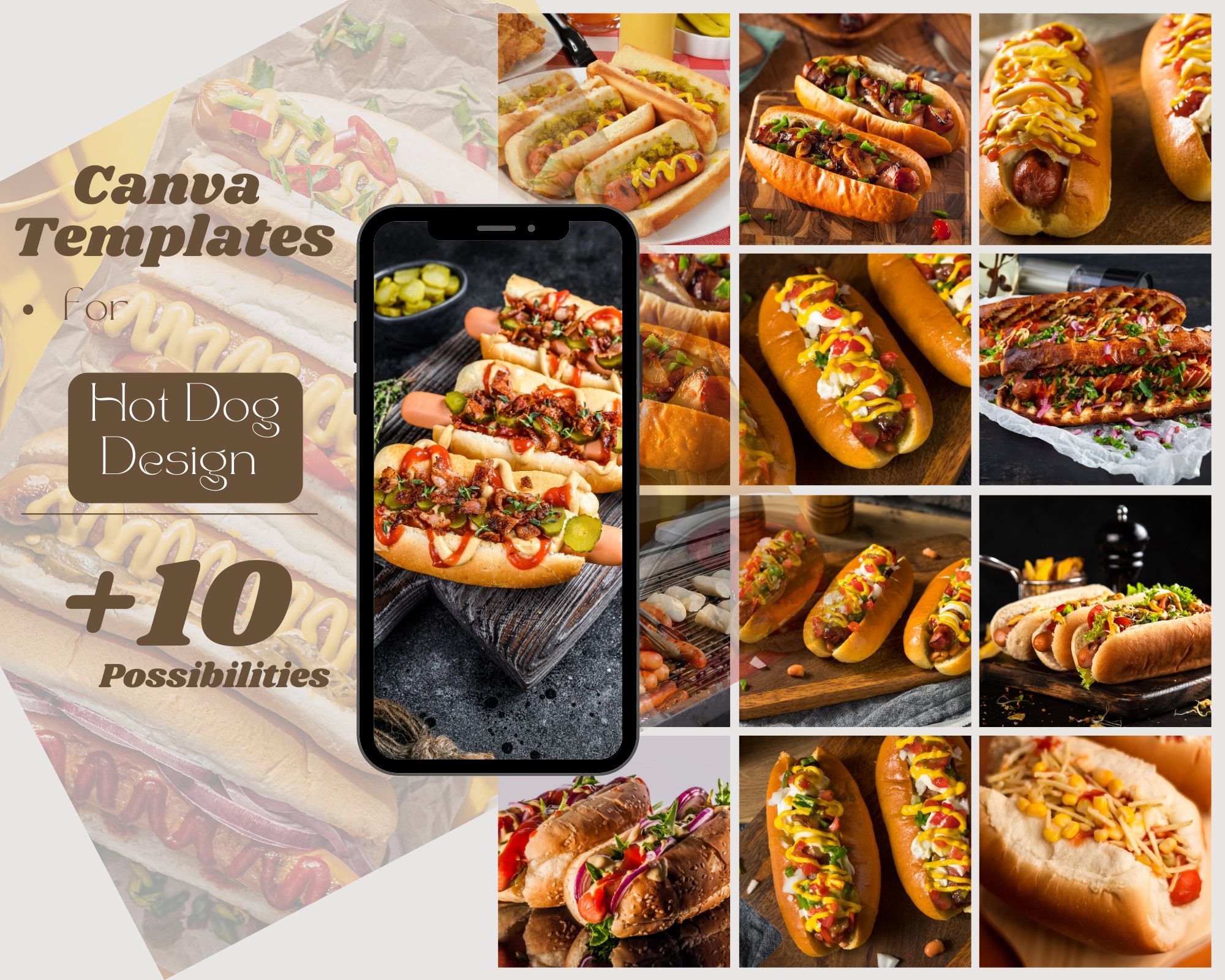 Canva Template hot dog +10 possibilities