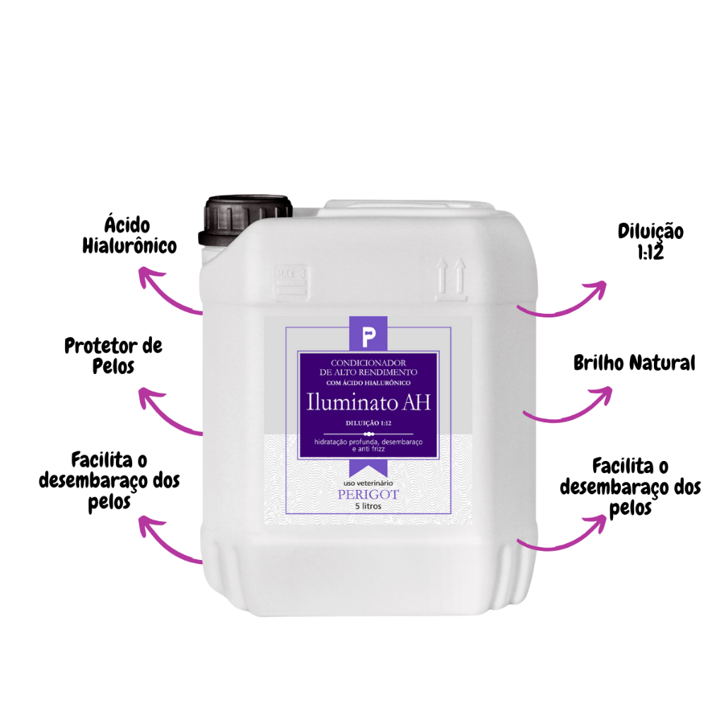 Condicionador Ácido Hialurônico Delux Iluminato 5L Para Pet Perigot
