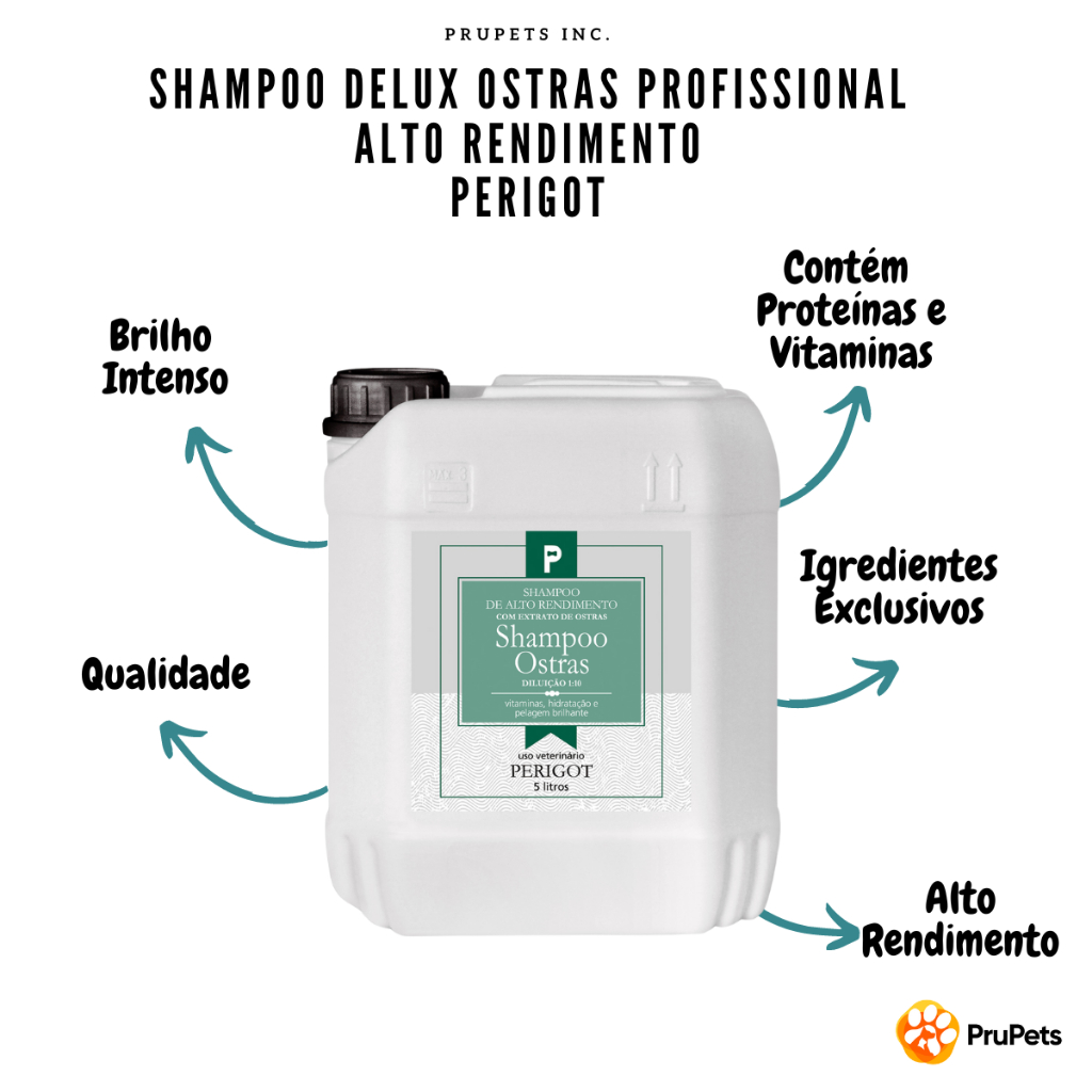Shampoo Perigot Delux Ostras Alto Rendimento 5 Litros 1:10