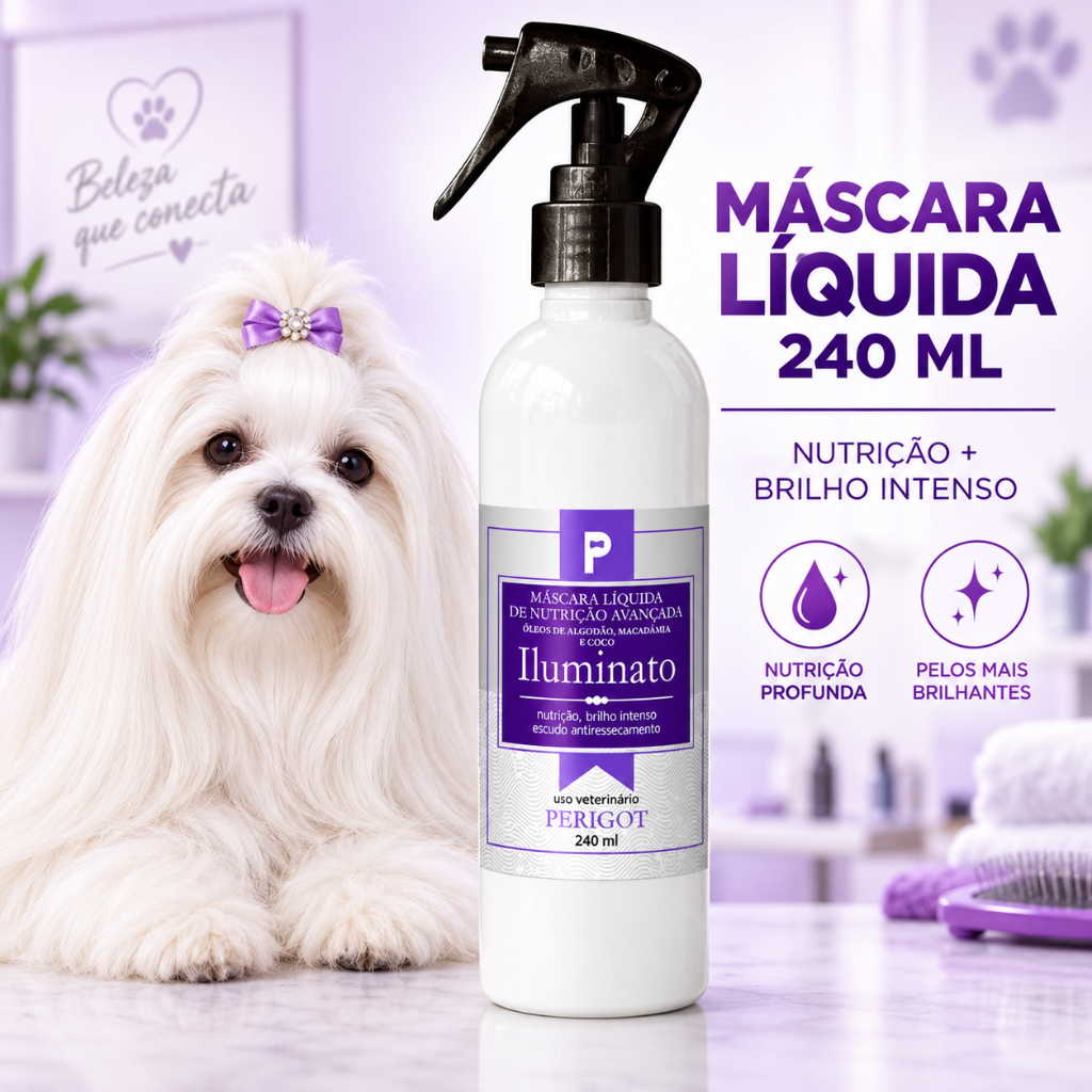 Máscara Líquida Perigot Delux Nutrição Brilho 240ml Cão/Gato
