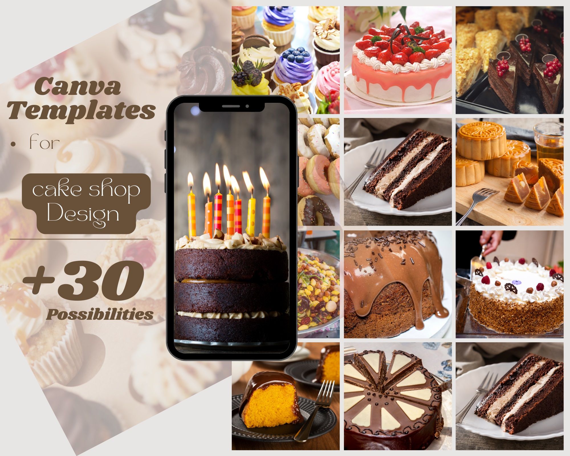 Canva Template cake shop +30 possibilities