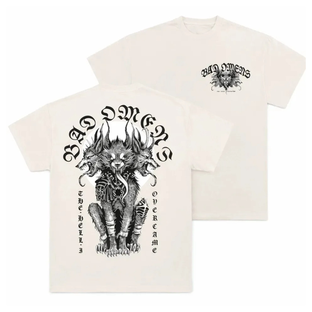 camiseta basica e plus size bad omen lobo dark exclusiva vintage show brasil arte