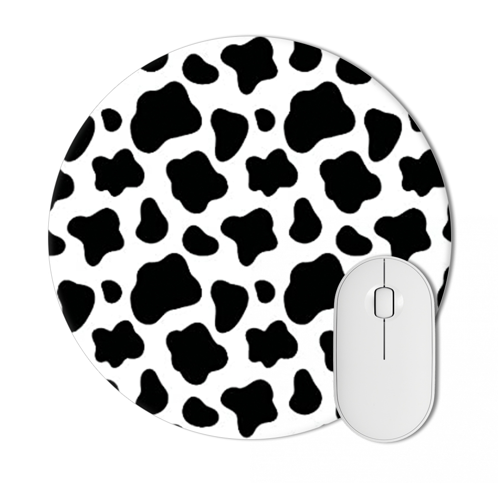 Mousepad Vaca Vaquinha Estampa Animal Print Criativo Preto Branco Rosa Roxo Menina