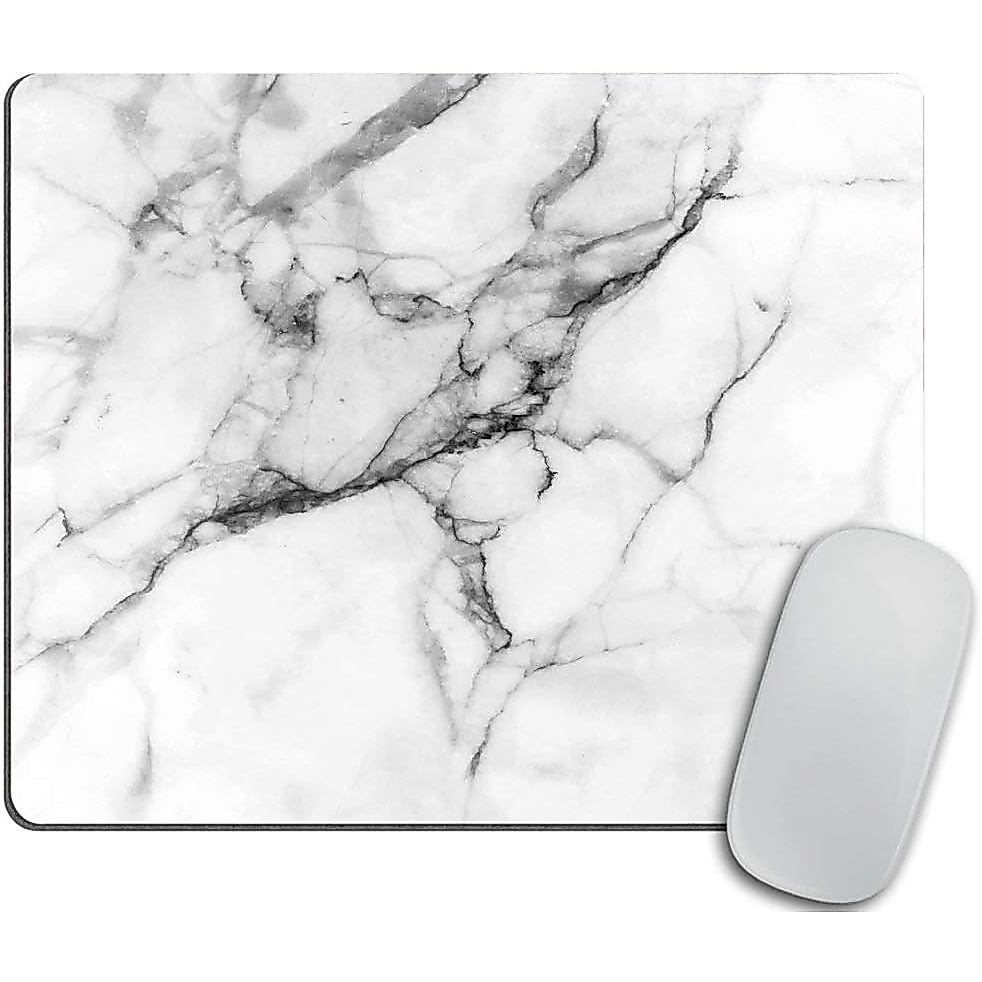 Marble Mousepad White Marble Print Mat Pad Office Mousemat Mousepads with Design Desk Accessory Office Prese